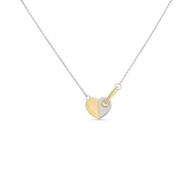 Tommy Hilfiger YGP Two-Tone Love & Crystal Stainless Steel Necklace 2780878