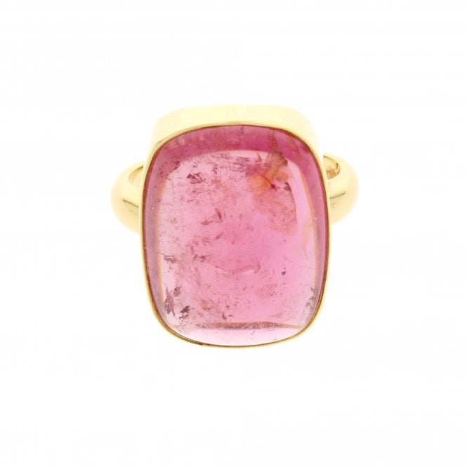 Tourmaline 20.93 Carat Pink 18ct Yellow Gold Ring