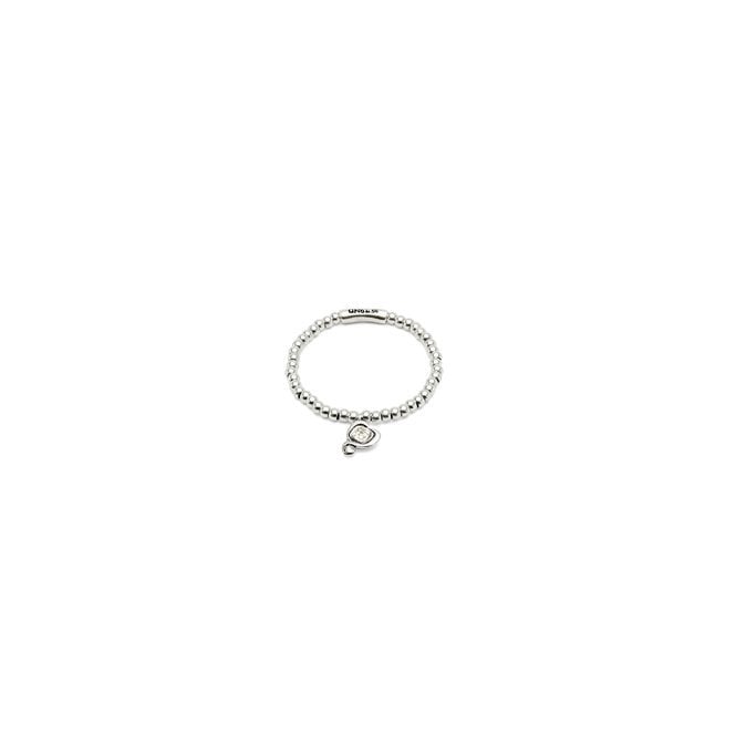 UNO de 50 UNOde50 Silver Plated White Crystal Heart Bracelet PUL2514CRSMTL0L - Large 