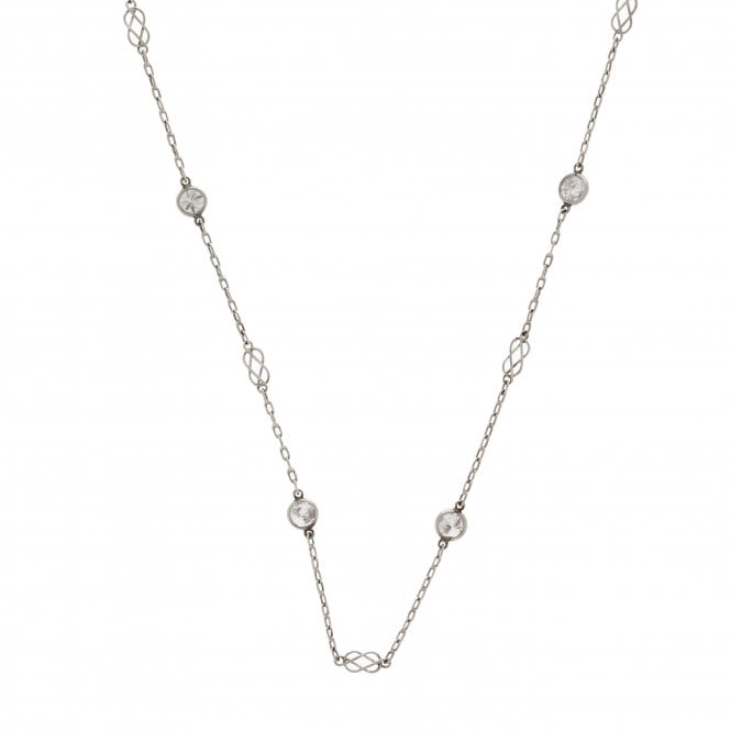 Vintage 2.90ct Diamond Set Platinum Chain