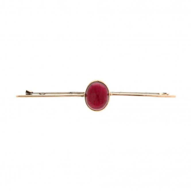 Vintage 9ct Yellow Gold Garnet Brooch
