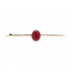 9ct Yellow Gold Garnet Brooch