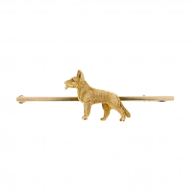 Vintage Brooch 9ct Gold Alsatian Dog Brooch