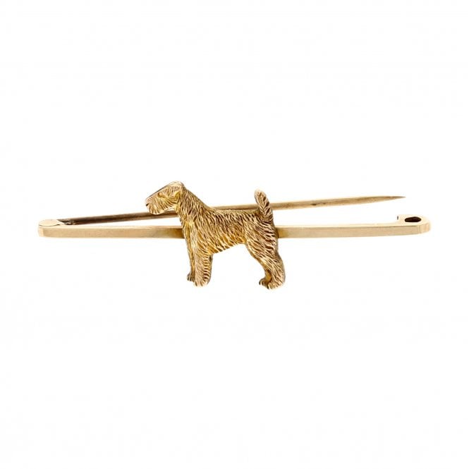 Vintage Brooch 9ct Gold Fox Terrier Dog Brooch