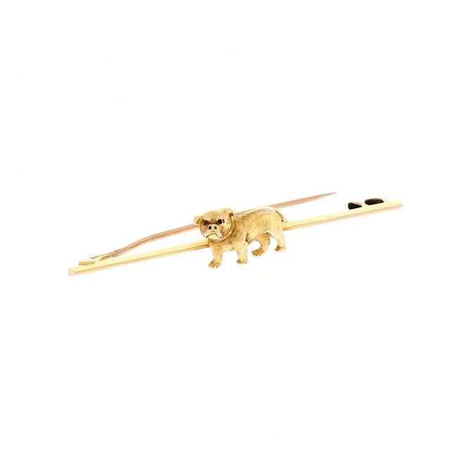 Vintage Brooch 9ct Gold Pug Dog Brooch