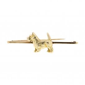 9ct Gold Scottie Dog Brooch