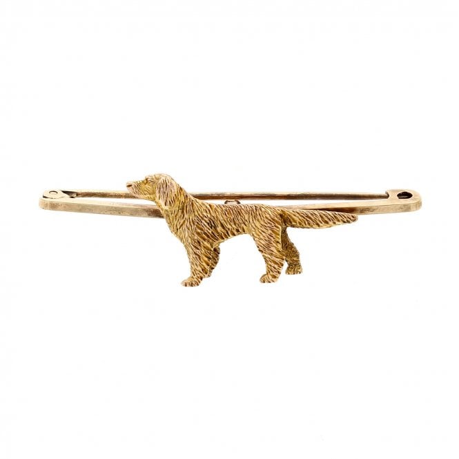 Vintage Brooch 9ct Gold Setter Dog Brooch