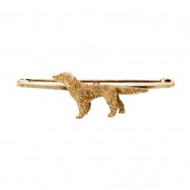9ct Gold Setter Dog Brooch