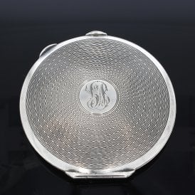 Hallmarked 1946 Silver Compact & Powder Mirror