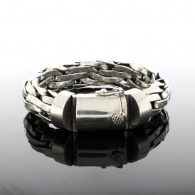 Sterling Silver Large Weave Bracelet
