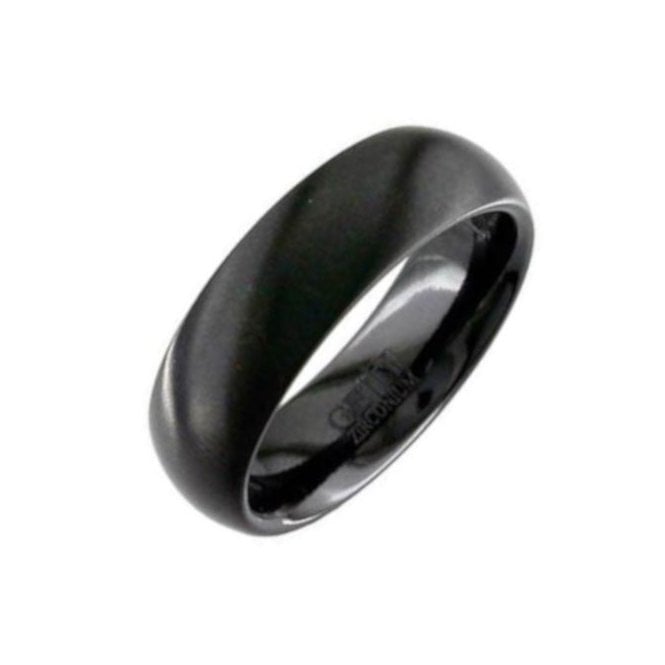 Wedding 7mm Plain Black Titanium Ring 4004B