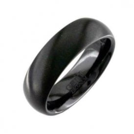 7mm Plain Black Titanium Ring 4004B