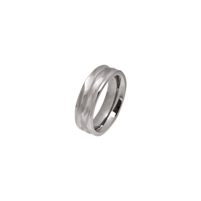 Wedding Carved Wave 6mm Titanium Ring T.LR1205.G