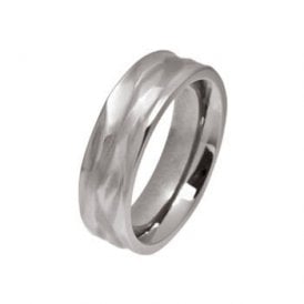 Carved Wave 6mm Titanium Ring T.LR1205.G