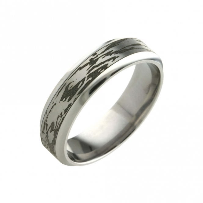Wedding Mokume Effect 6mm Titanium Ring T.LR1401.G