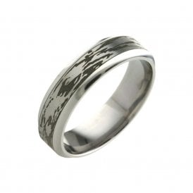 Mokume Effect 6mm Titanium Ring T.LR1401.G