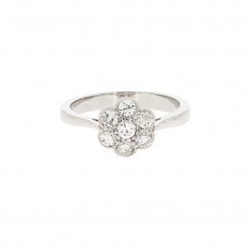 Flower Shape Vintage Deco Cluster Ring