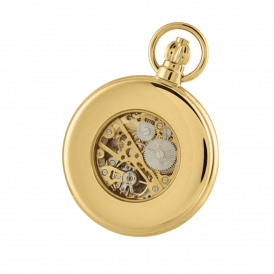 Gold Plated Skeleton Half-Hunter Pocket Watch 1099