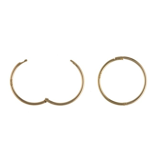 Yellow Gold 9ct 14mm Plain Hinged Sleeper AQ0026 
