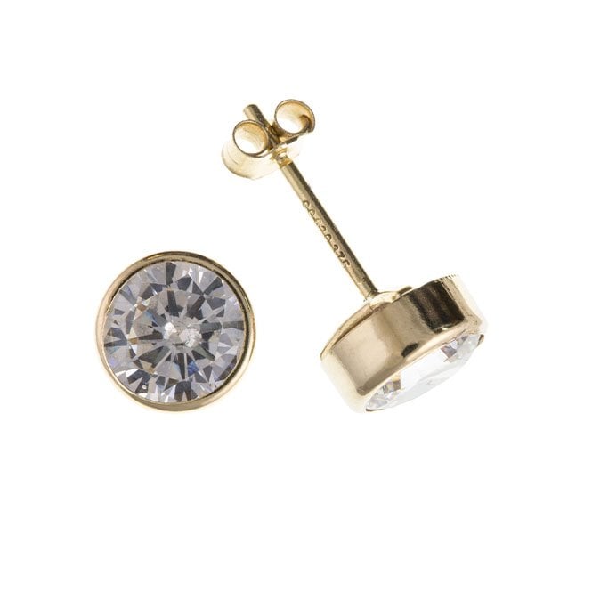 Yellow Gold 9ct 3mm Zirconia Stud Earrings AP6705 