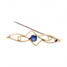 9ct Blue Paste Brooch